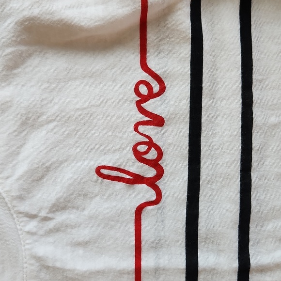"Love" shirt, Loft, Ladies XS, Super Cute, Striped, White, Red and Black - Picture 2 of 4